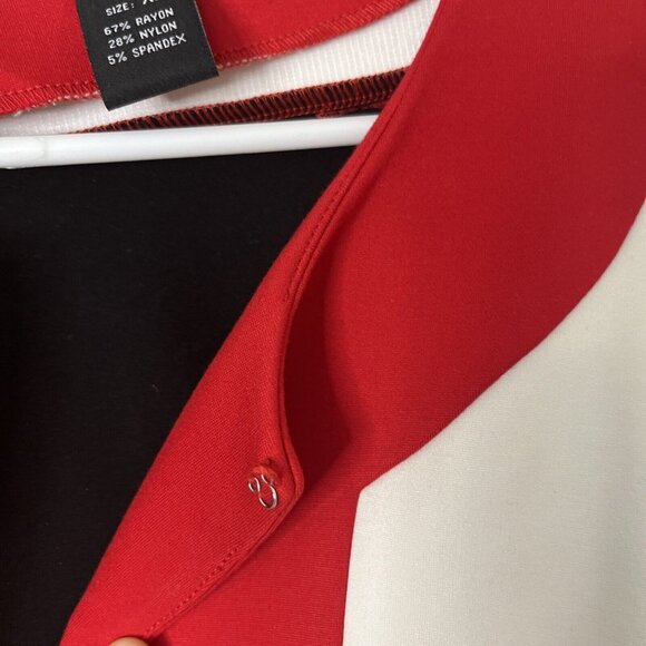 Ashro Women's XL Abstract Color Block Long Sleeve Akello Jacket Coat Dress MCM - Picture 15 of 16